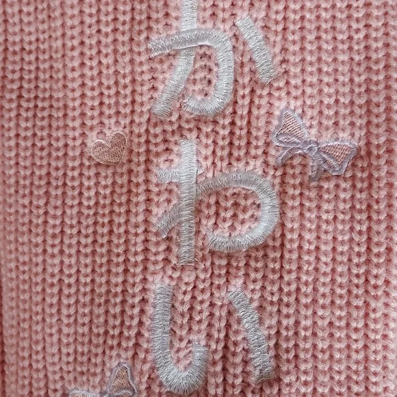 Hot Topic Pink & White Kawaii Wings Embroidered Long Sleeve Cardigan Size XL - Picture 7 of 9